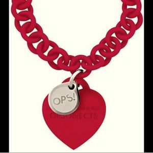 OPS love bracelet in red with silver tag